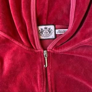 Juicy Couture XL Red Y2K Velour Zip Up Jacket